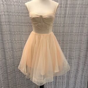 Chic Cream Strapless Mini Dress